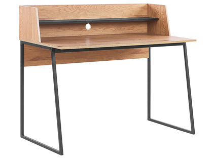 Linea Home Office Desk Light Brown Top With Black Steel Frame 120 x 59