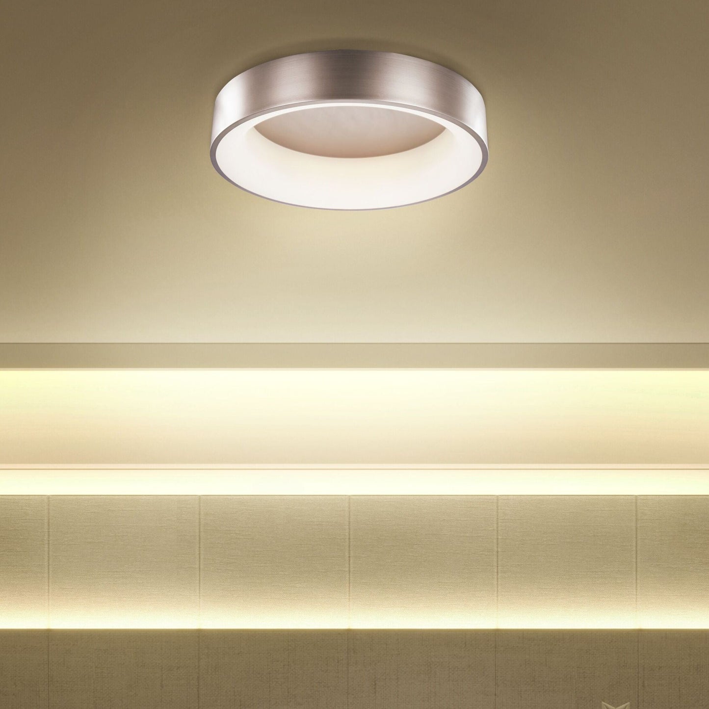 Ceiling Lamp Light Brown Integrated LED Round Modern