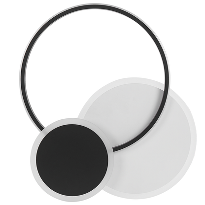 Luxo Ceiling Lamp Black White Round Aluminum Acrylic Integrated LED