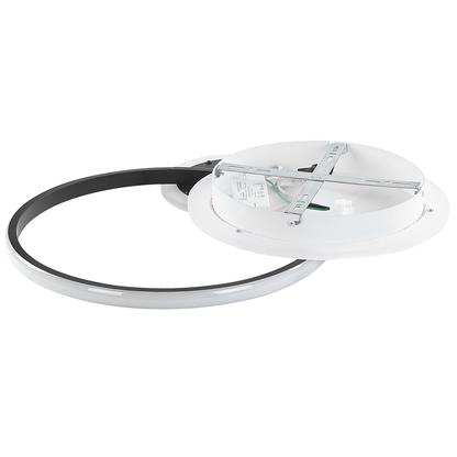 Luxo Ceiling Lamp Black White Round Aluminum Acrylic Integrated LED