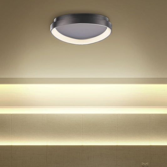 Ceiling Lamp Black Steel Acrylic Integrated LED Triangle