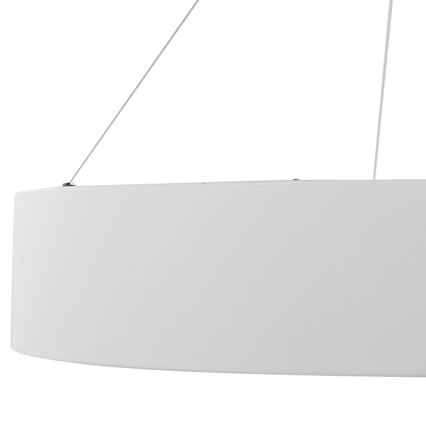 Pendant Lamp White Steel Ring LED Integrated Modern Glamour Lighting For Living Room