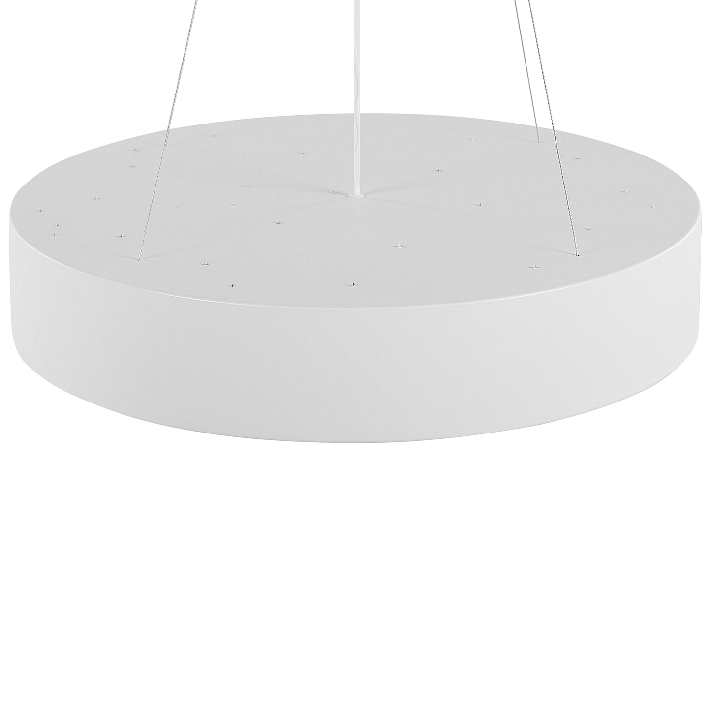 Pendant Lamp White Steel Ring With Integrated LED Lights Modern Hanging Ceiling Fixture