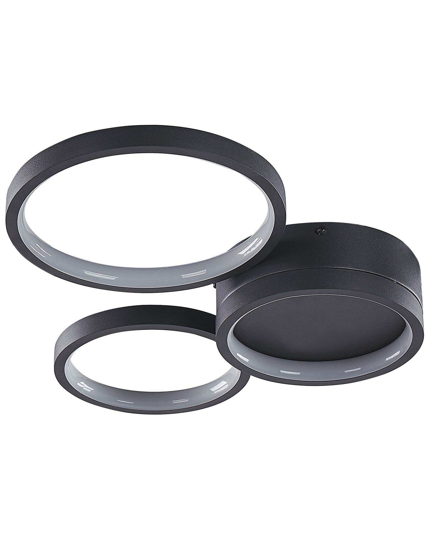 Ceiling Lamp Black Aluminium Integrated LED Round 3 Shades