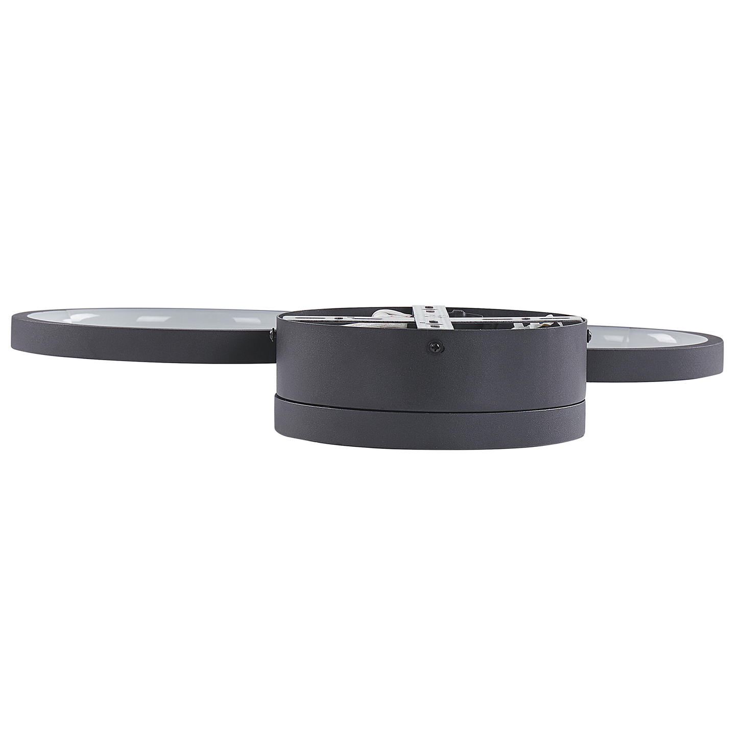 Ceiling Lamp Black Aluminium Integrated LED Round 3 Shades