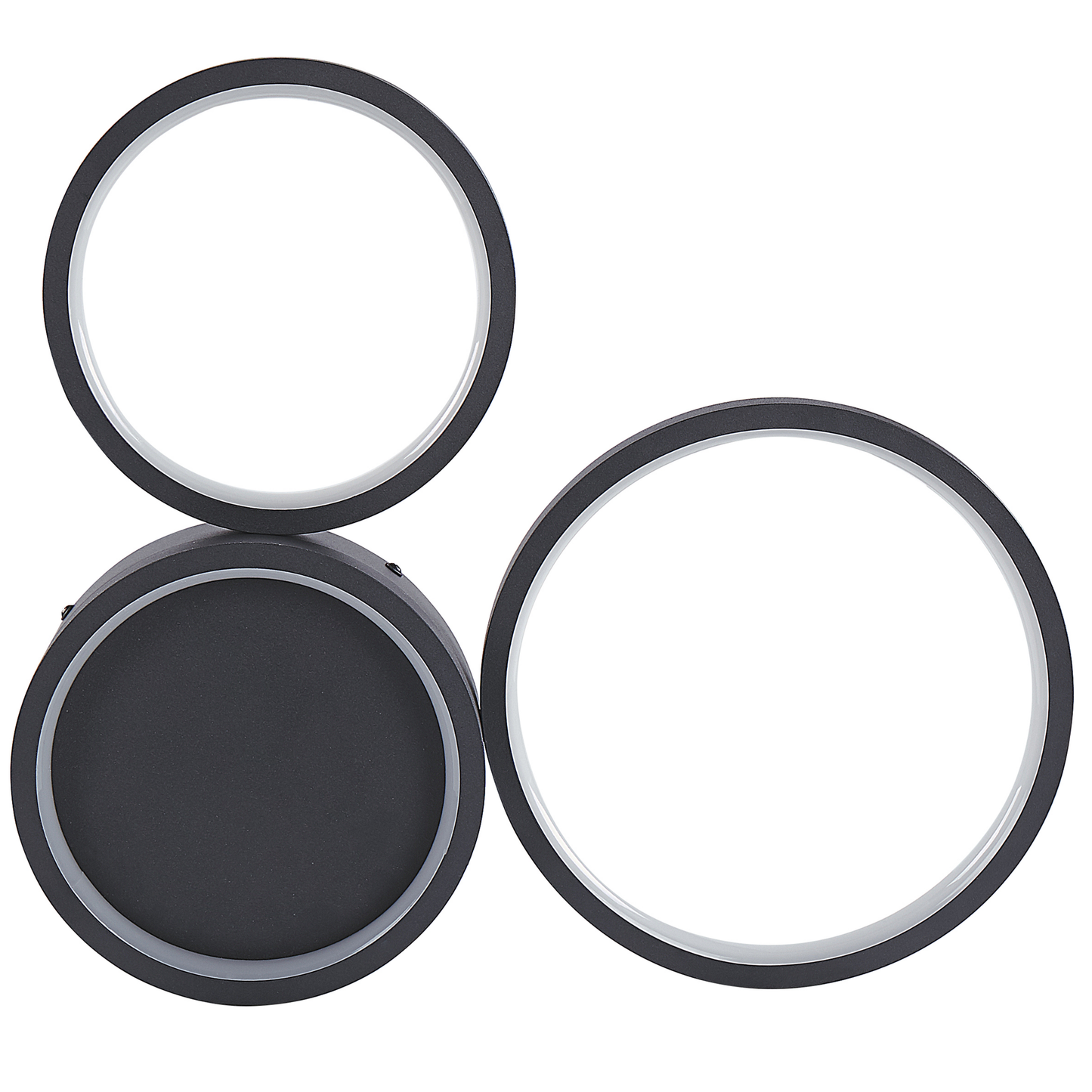 Ceiling Lamp Black Aluminium Integrated LED Round 3 Shades