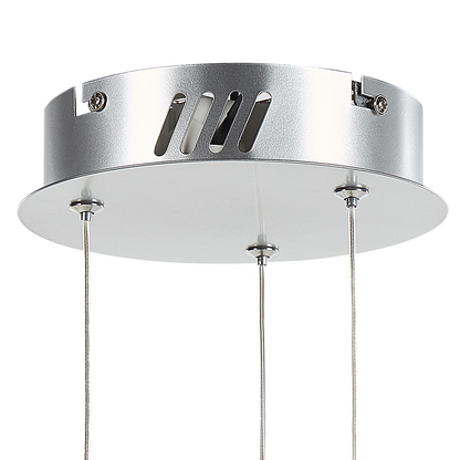 Pendant Lamp Ring Crystal LED Silver Glass Glamour