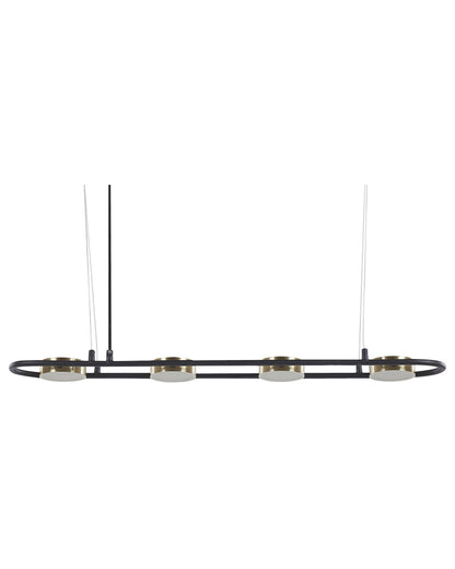Pendant Lamp Black Brass Steel 4 Light Integrated LED