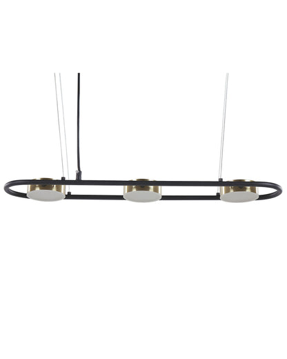 Pendant Lamp Black Brass 3-Light Geometric Integrated LED