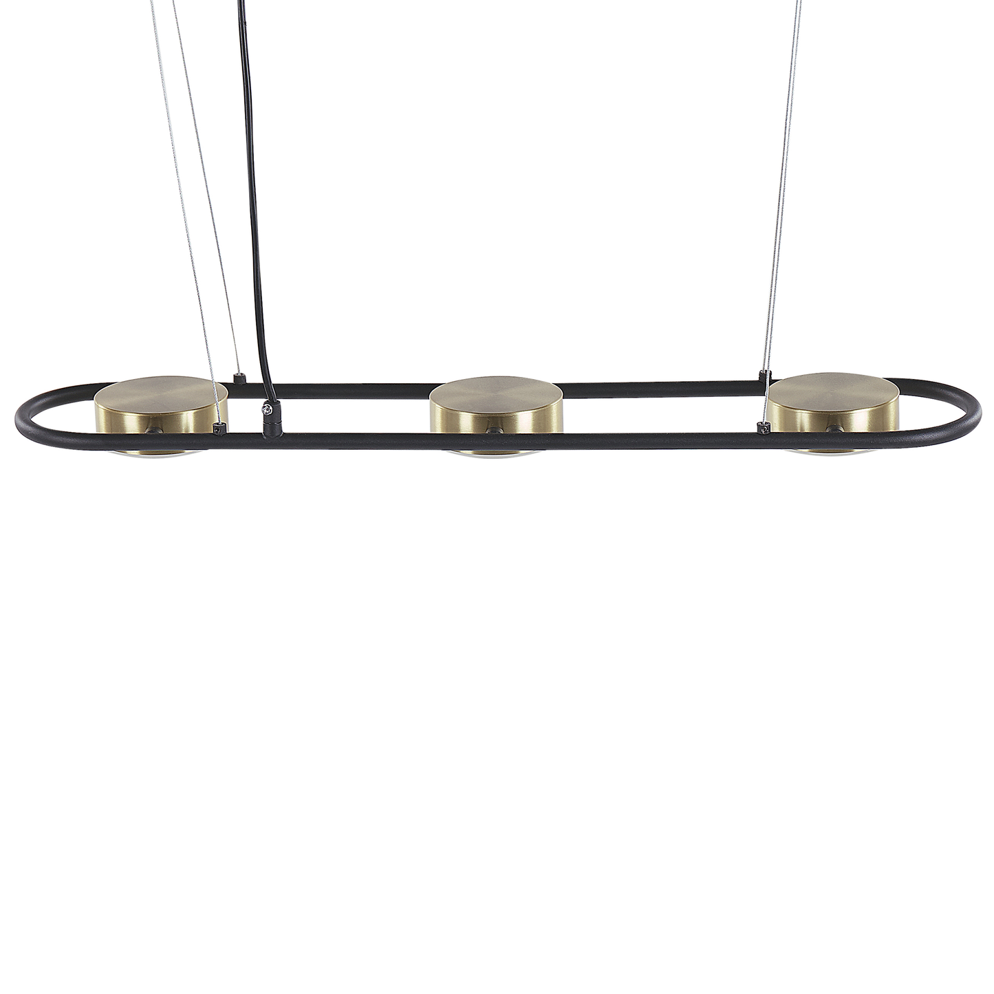 Pendant Lamp Black Brass 3-Light Geometric Integrated LED