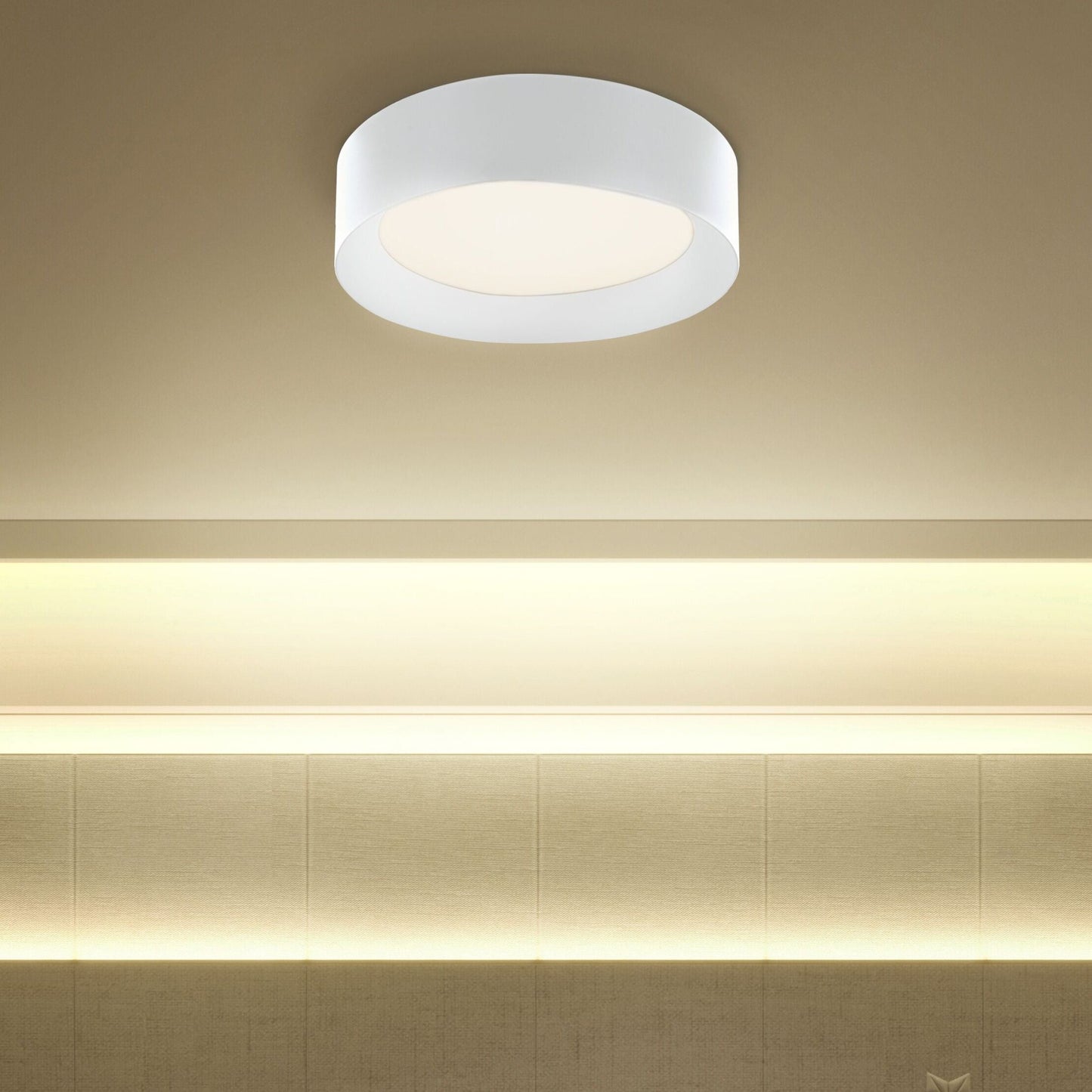 Ceiling Lamp White Steel Integrated LED Round