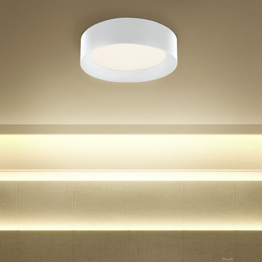 Ceiling Lamp White Steel Integrated LED Round