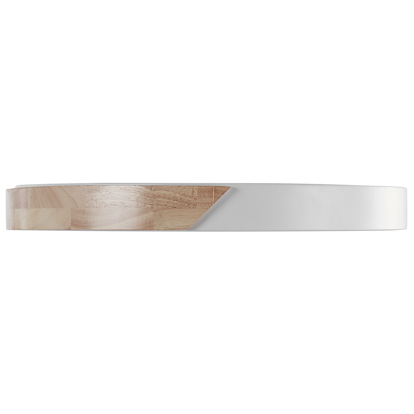 White Ceiling Lamp With Light Wood Accent And Integrated LED