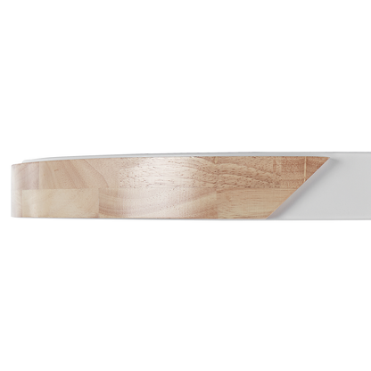 White Ceiling Lamp With Light Wood Accent And Integrated LED