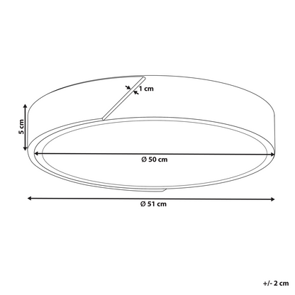 White Ceiling Lamp With Light Wood Accent And Integrated LED