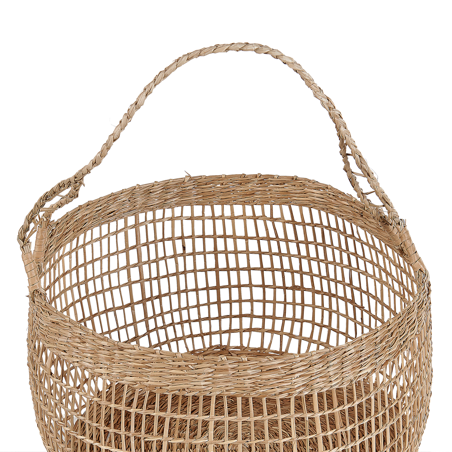 Seagrass Basket Set Of 3 With Handles Natural Storage