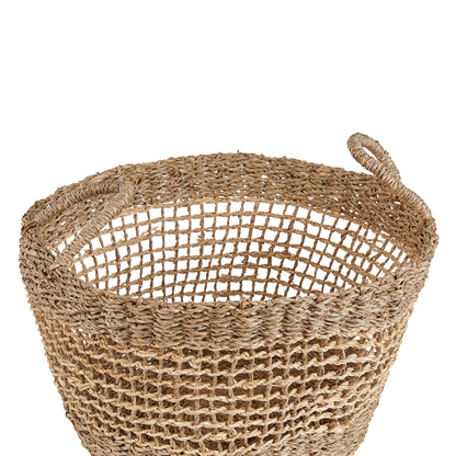 Seagrass Home Set Of 2 Baskets Natural With Handles Boho Style