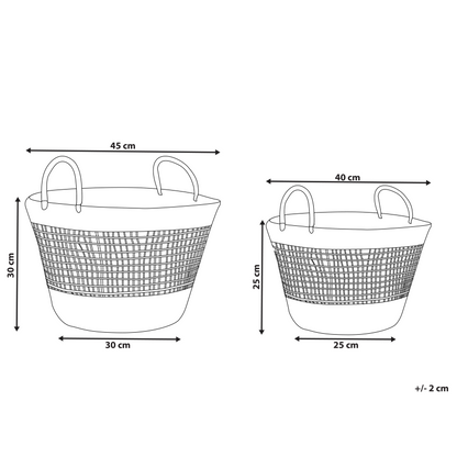 Seagrass Home Set Of 2 Baskets Natural With Handles Boho Style
