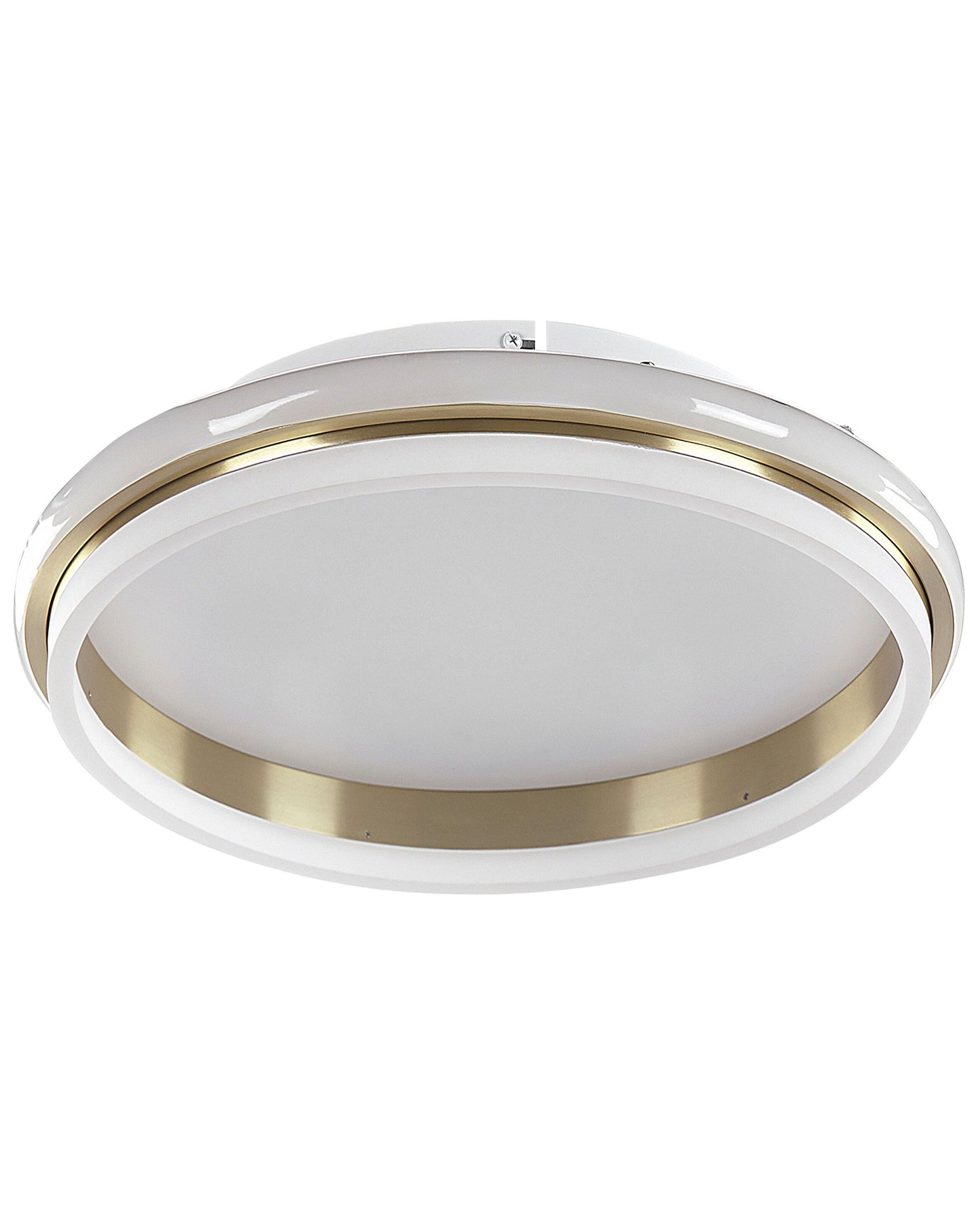 Ceiling LED Ring Light 64cm Gold Metal Acrylic Opal Shade Warm White Flush Mount