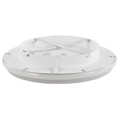 Ceiling LED Ring Light 64cm Gold Metal Acrylic Opal Shade Warm White Flush Mount