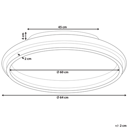 Ceiling LED Ring Light 64cm Gold Metal Acrylic Opal Shade Warm White Flush Mount
