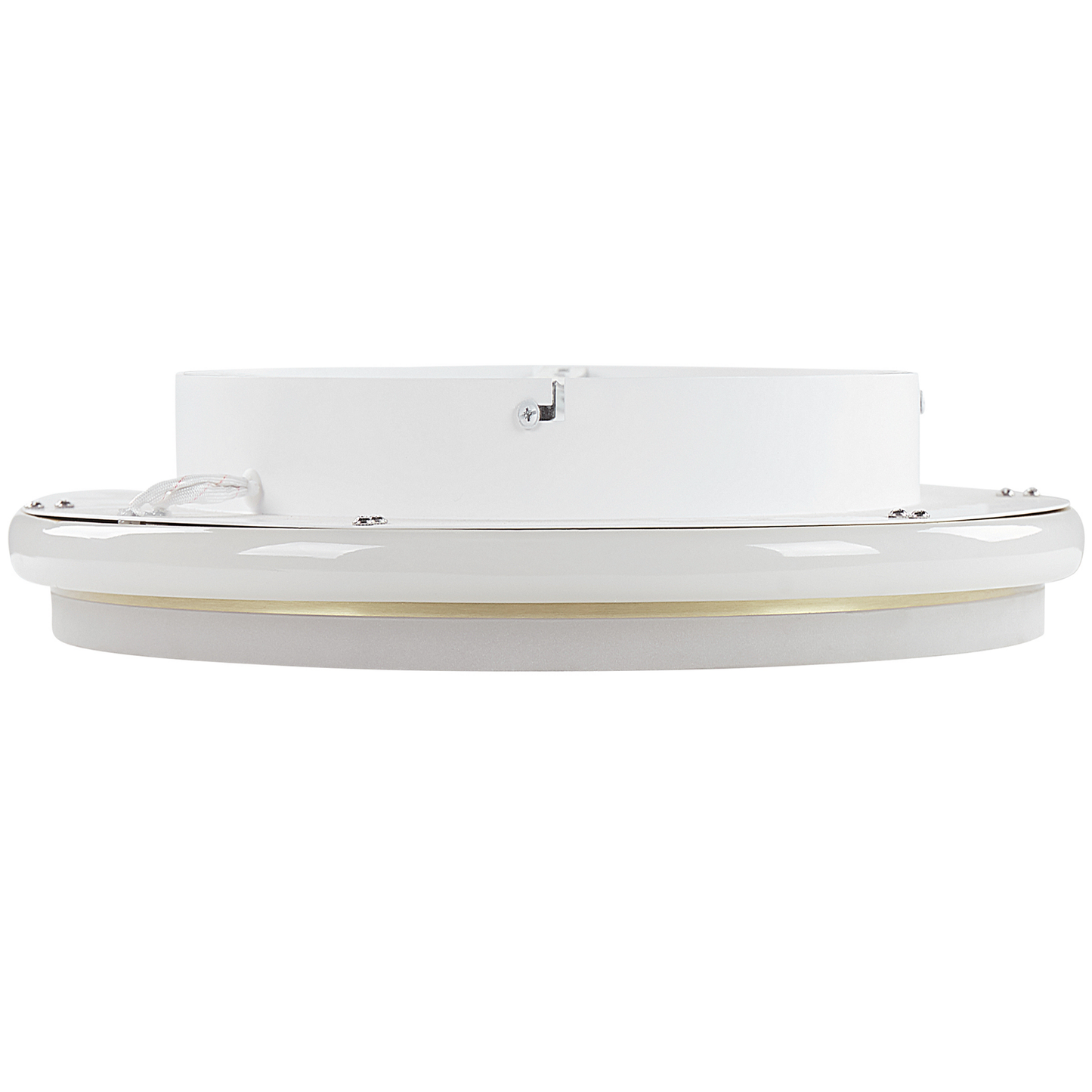 Ceiling LED Ring Lamp Gold Metal 42cm Opal Acrylic Shade Warm White Light