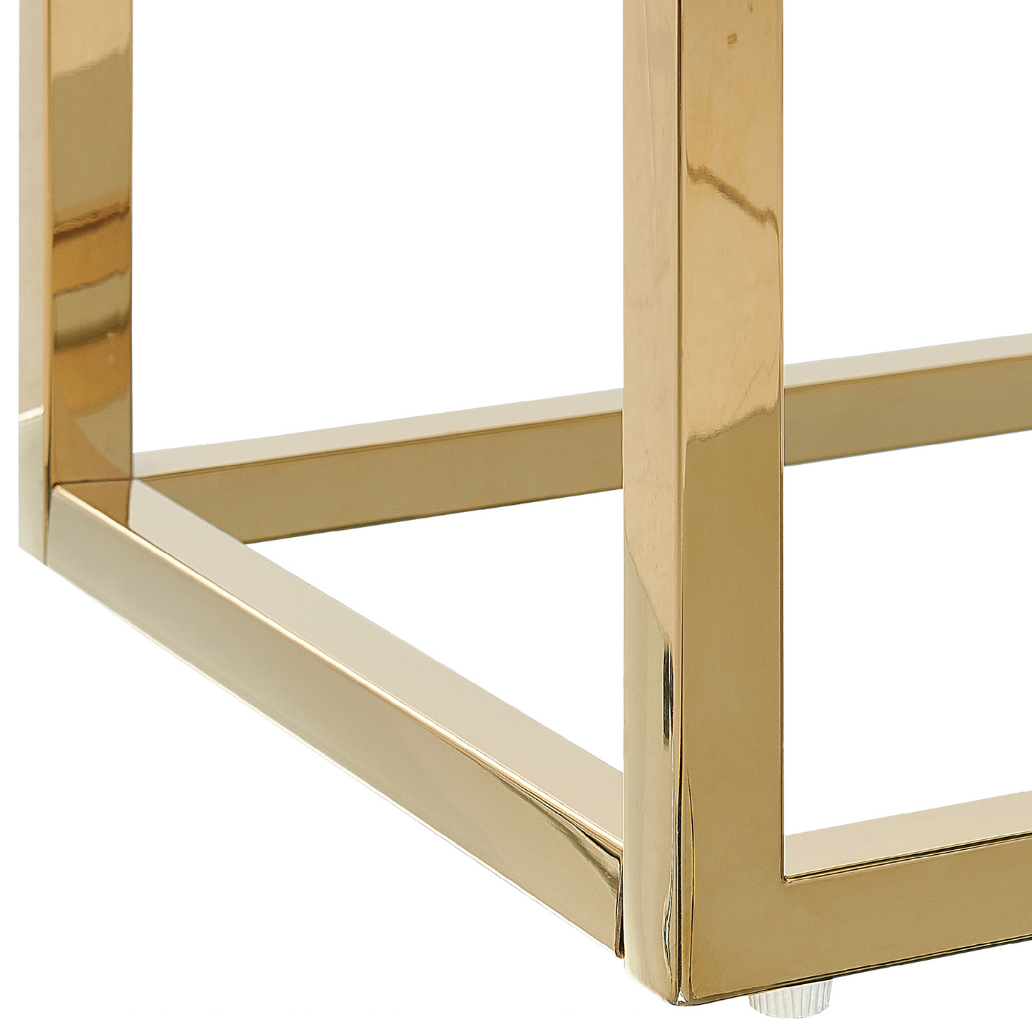Console Table White With Gold Tempered Glass And Stainless Steel Frame 80 X 30cm
