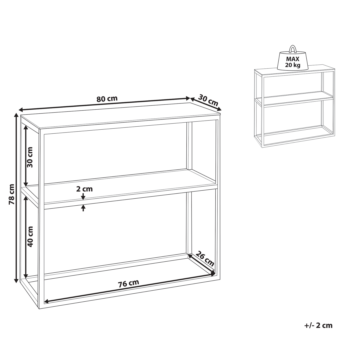 Console Table White With Gold Tempered Glass And Stainless Steel Frame 80 X 30cm