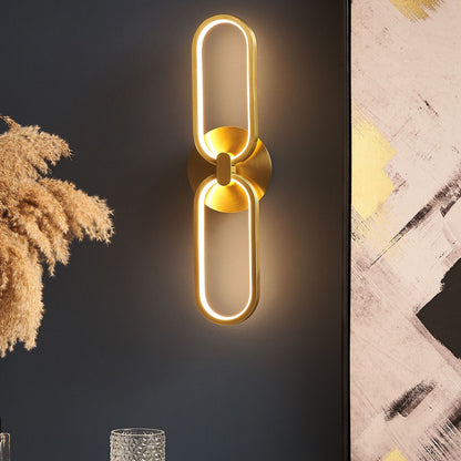 Lighting Wall LED Lamp Gold Chain Link Shade Warm White