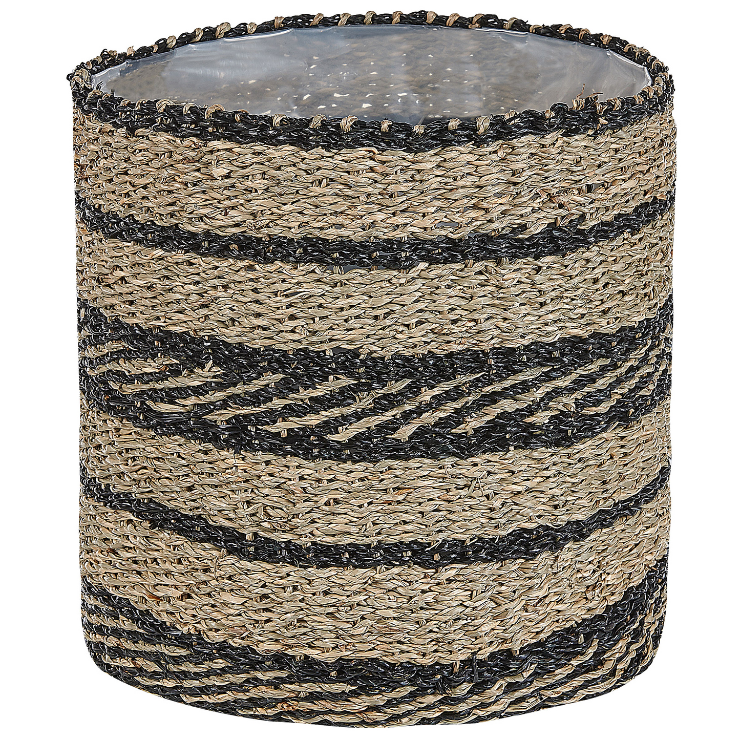 Seagrass Plant Basket Set Of 3 Lined Indoor Planter Pots Natural Finish Elegant