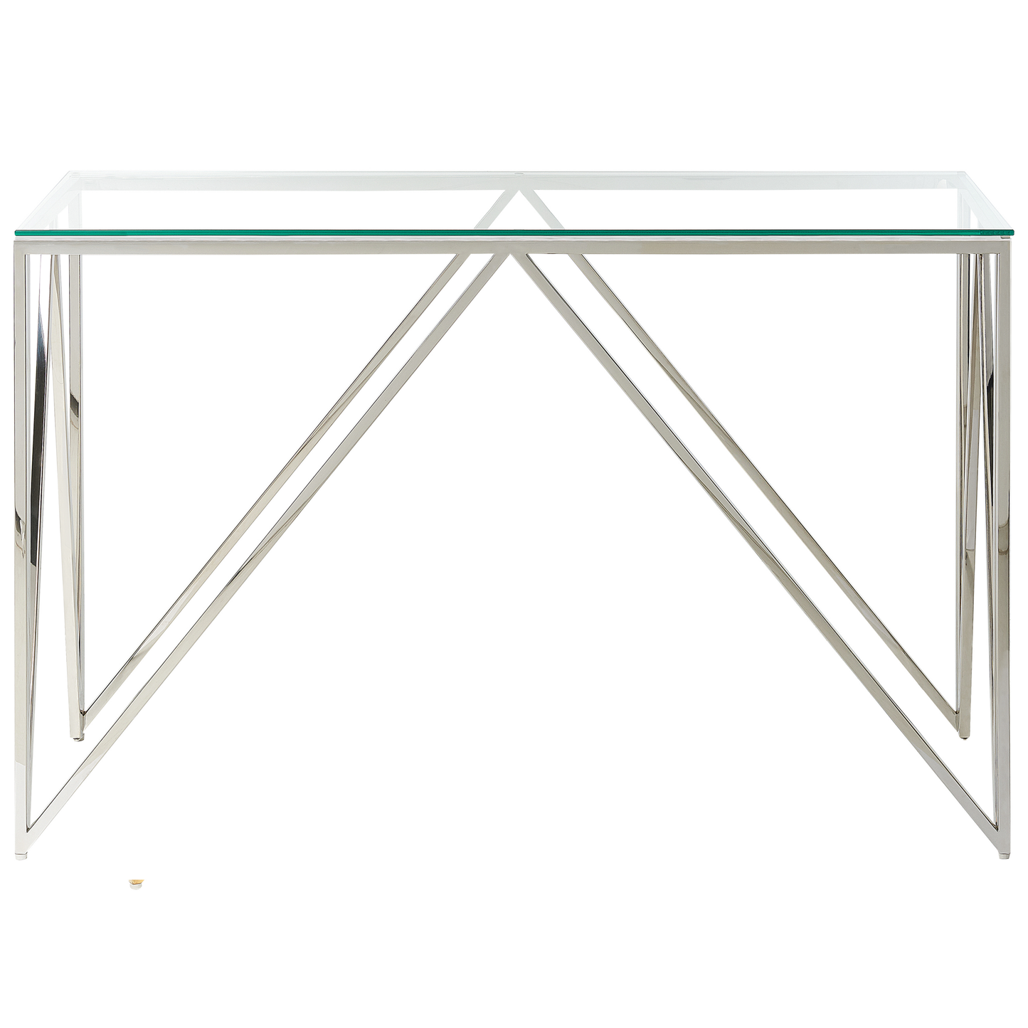 Console Table Silver Tempered Glass Stainless Steel 120 x 40cm Rectangular Modern