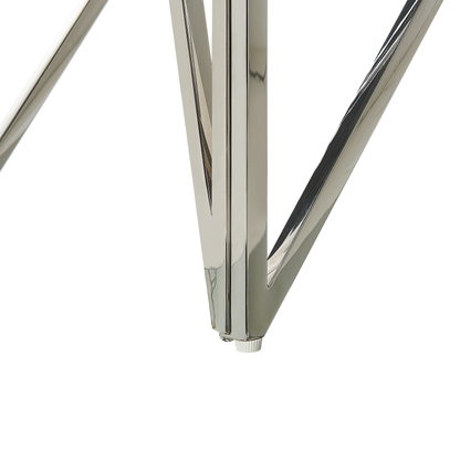 Console Table Silver Tempered Glass Stainless Steel 120 x 40cm Rectangular Modern