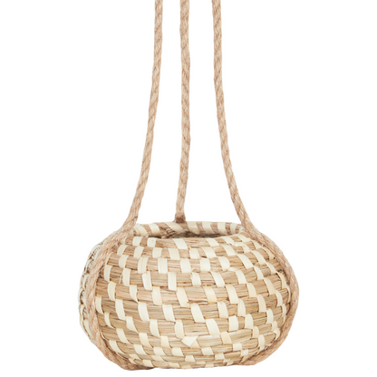 Seagrass Co Hanging Plant Pots Set of 2 Boho Style 27 x 86cm and 22 x 69cm Natural Seagrass