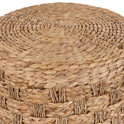 Pouf Natural Seagrass Water Hyacinth 40cm Handwoven