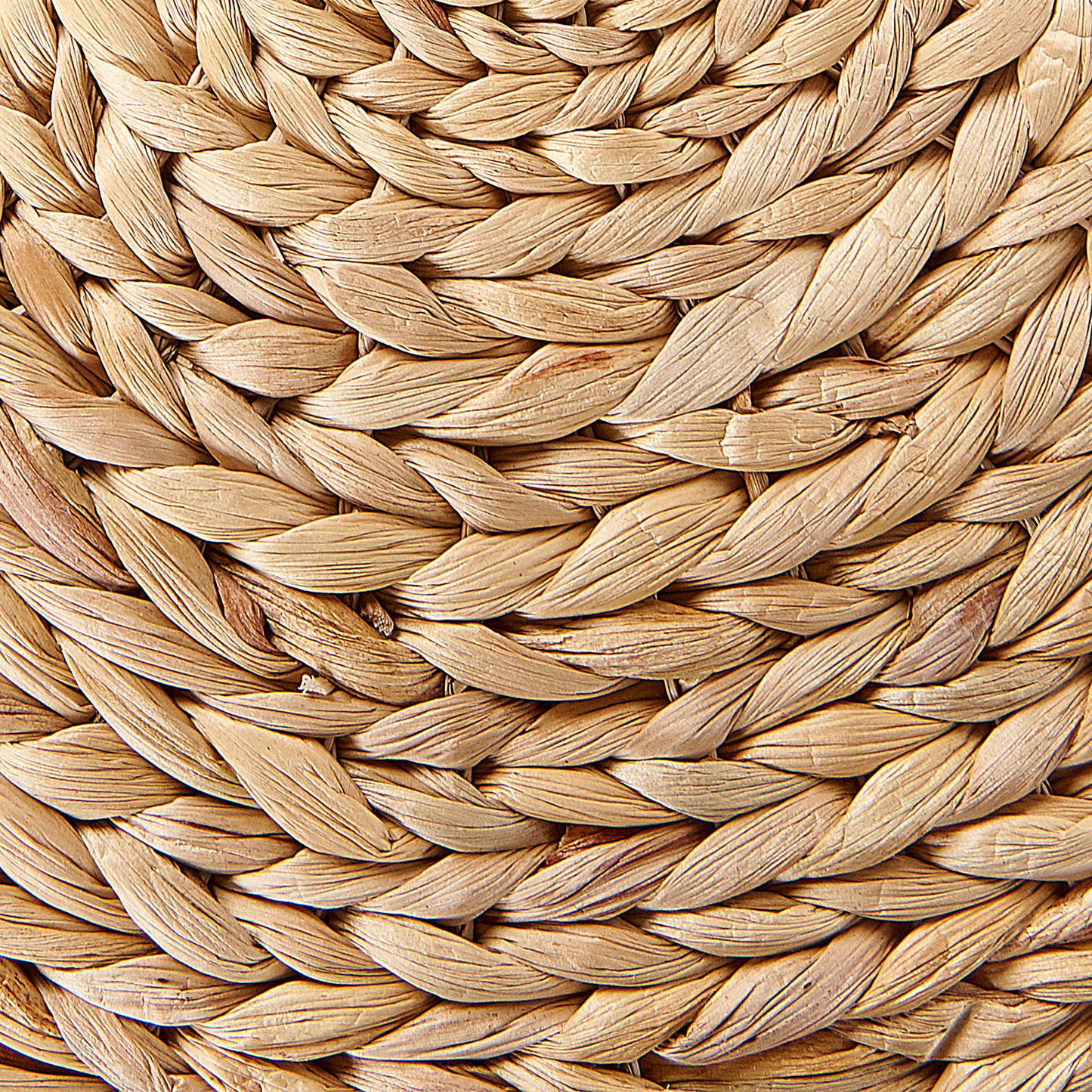 Floor Pouffe 40 x 40 Natural Water Hyacinth Round Cushion