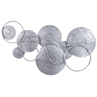 Gold And Silver Iron Wall Sculpture 110 x 60 Modern Circles