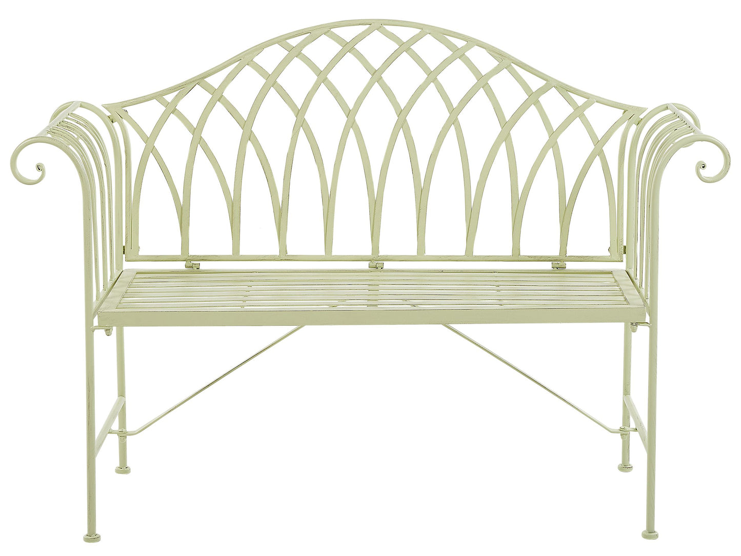 Pistachio Garden Bench 130cm 2-Seater Flared Arms Vintage