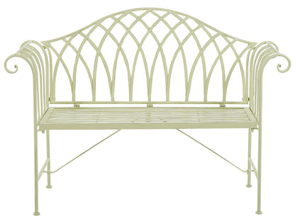 Pistachio Garden Bench 130cm 2-Seater Flared Arms Vintage