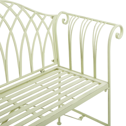 Pistachio Garden Bench 130cm 2-Seater Flared Arms Vintage
