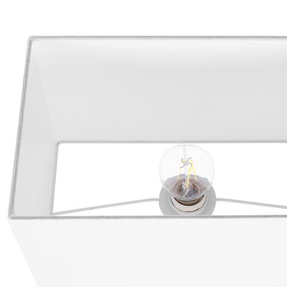Table Lamp Gold Metal Polycotton Shade Rectangular 62cm