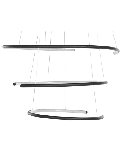 Pendant Lamp Black Aluminium Adjustable Integrated LED