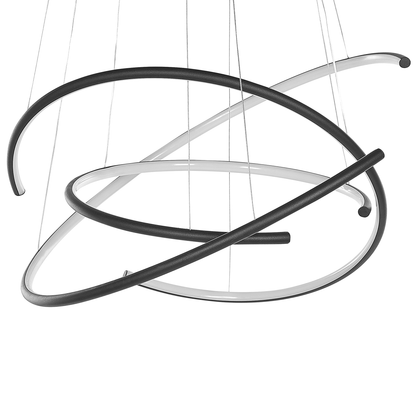 Pendant Lamp Black Aluminium Adjustable Integrated LED
