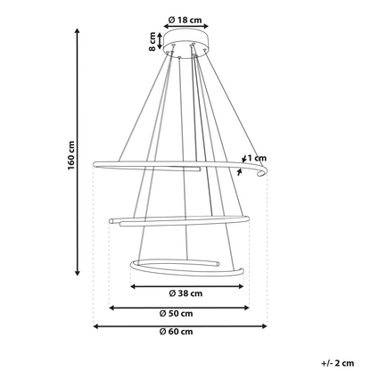 Pendant Lamp Black Aluminium Adjustable Integrated LED