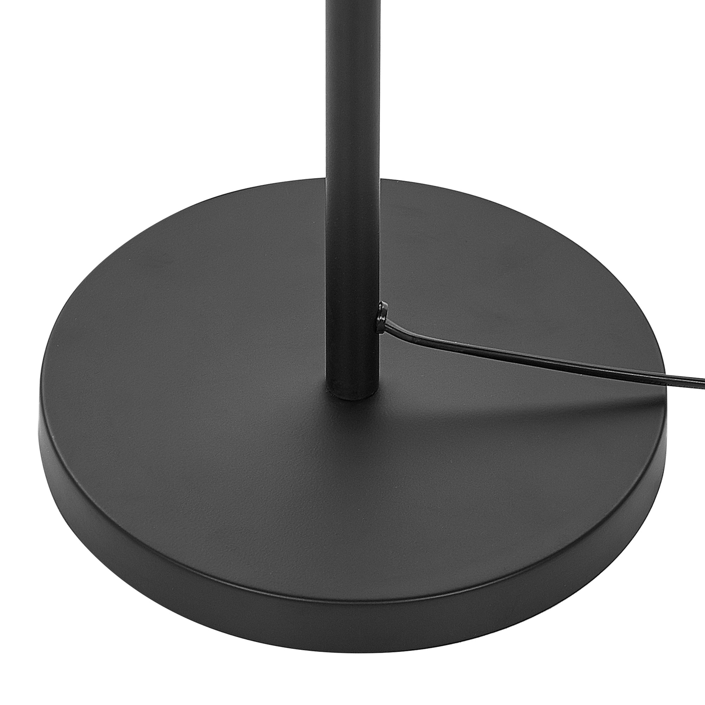 Floor Lamp Black Metal Round Base Dome Shade Glam Ambient Lighting For Living Room
