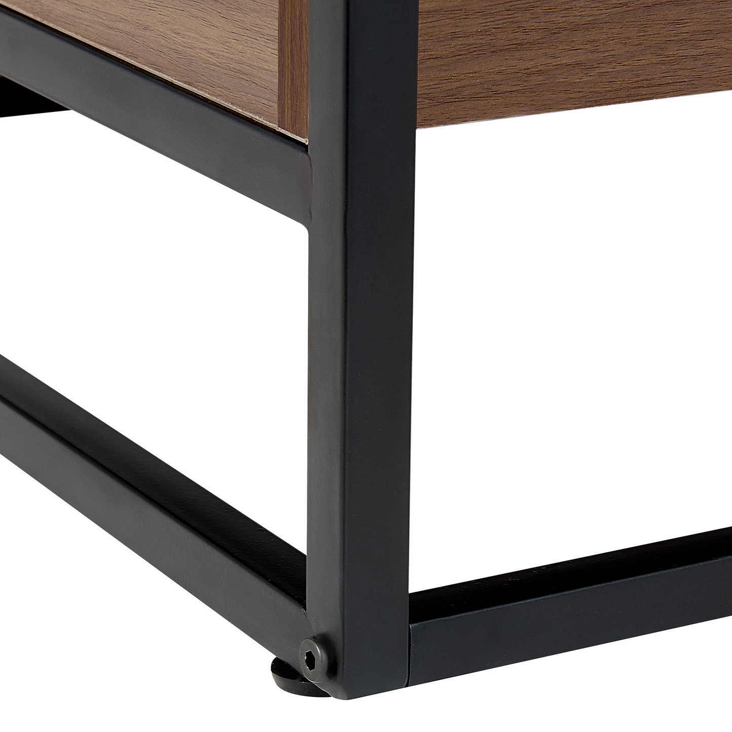 Coffee Table Dark Brown With Black Glass Top 110 x 55cm