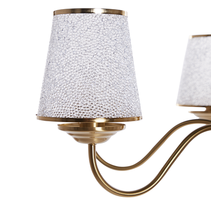 6 Light Brass Chandelier With Emperor Acrylic Shades