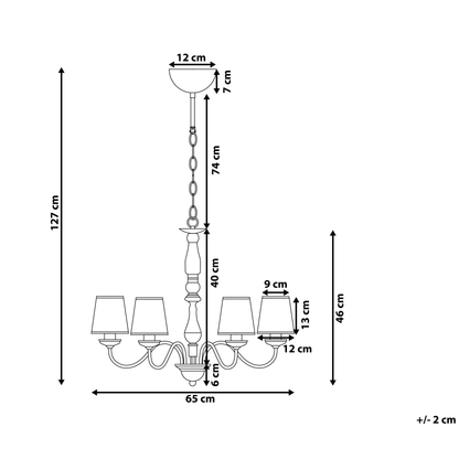 6 Light Brass Chandelier With Emperor Acrylic Shades