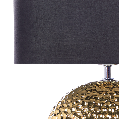 Table Lamp Gold Black Ceramic Glossy Base Glamorous Design