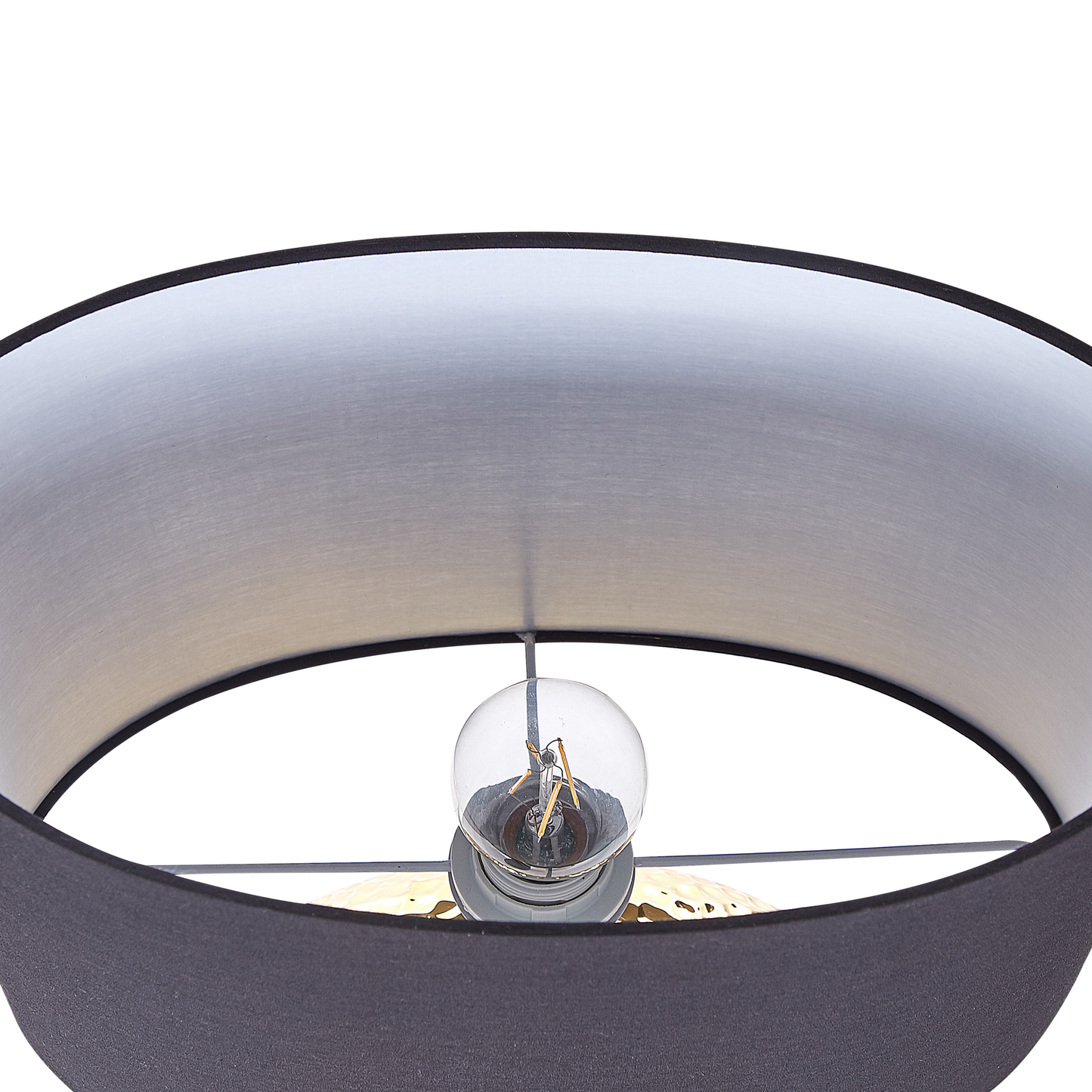 Table Lamp Gold Black Ceramic Glossy Base Glamorous Design
