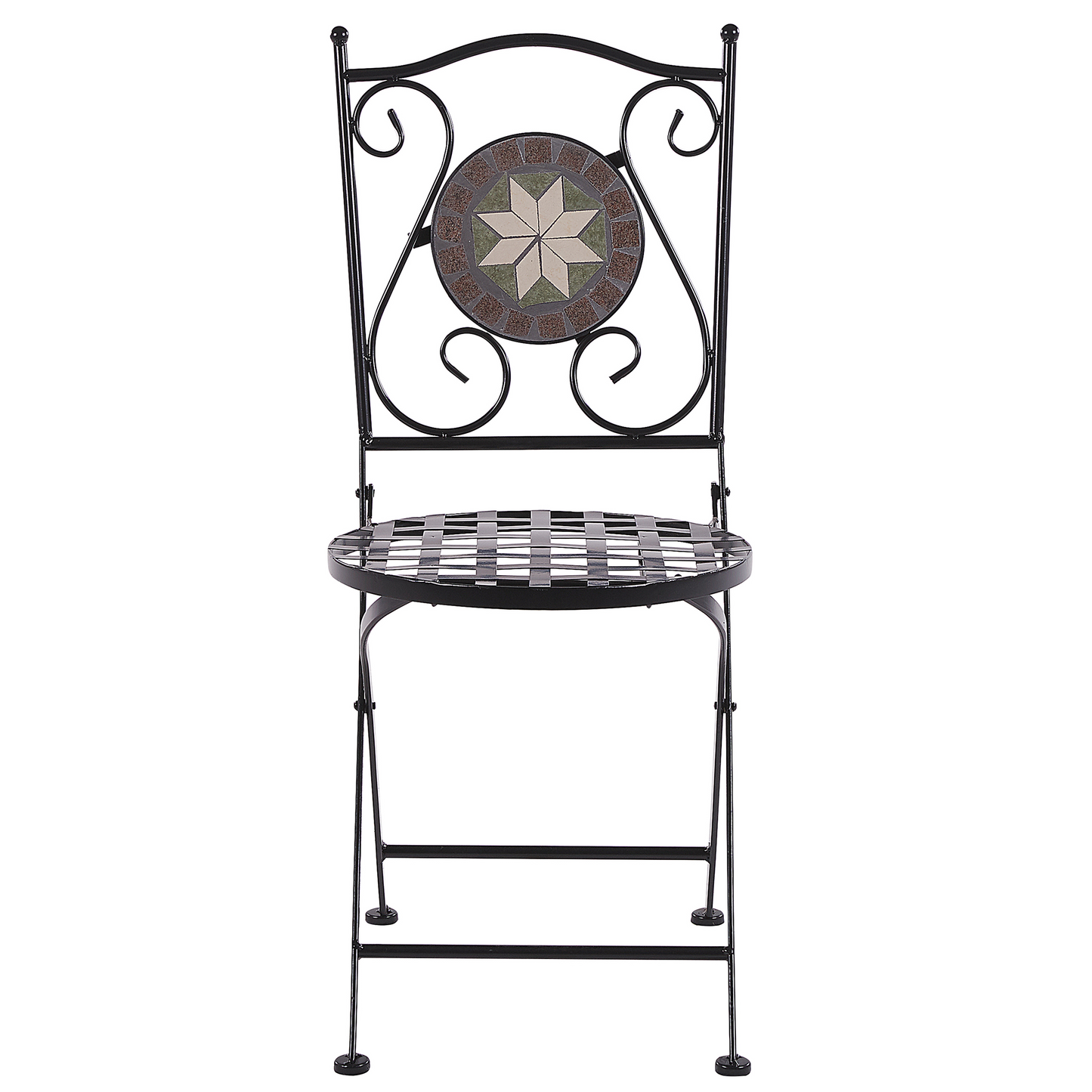 Legacy Garden Bistro Set Metal Black With Mosaic Tiles